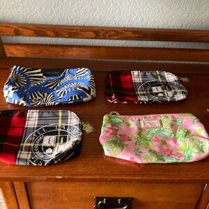 Lot of 4 Estée Lauder Lilly Pulitzer Red Blue Tartan New Makeup bags